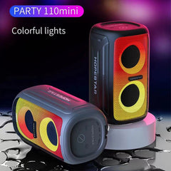 HOPESTAR Party 110 Mini, kabelloser Bluetooth-Lautsprecher mit bunten Lichtern, Party 110 Mini (Schwarz), Party 110 Mini (Grün), Party 110 Mini (Grau), Party 110 Mini (Blau)