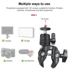 Ulanzi R099 Camera Super Clamp Magic Arm with 360 Degree Adjustable Mini Ball Head, Ulanzi R099