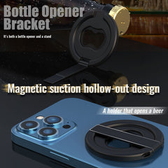 R-JUST SJ20-1 Aluminum Alloy Magnetic Bottle Opener Cellphone Holder With No Trace Sticker