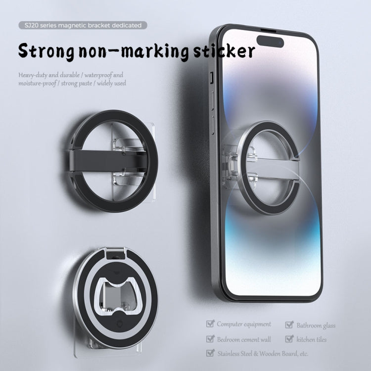 R-JUST SJ20-1 Aluminum Alloy Magnetic Bottle Opener Cellphone Holder With No Trace Sticker