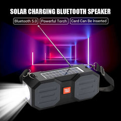 Altavoz inalámbrico Bluetooth con energía solar para exteriores T&amp;G TG634 con ranura para tarjeta FM/linterna/TF