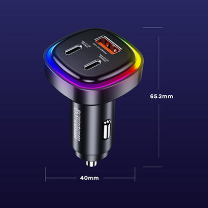 REMAX RCC330 Earl Series 3 in 1 Car 66W PD Fast Charger with Indicator Light