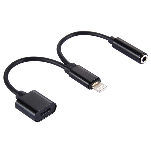 10cm 8 Pin Female & 3.5mm Audio Female to 8 Pin Male Charger&#160;Adapter Cable, Support All IOS Systems