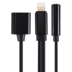 10cm 8 Pin Female & 3.5mm Audio Female to 8 Pin Male Charger&#160;Adapter Cable, Support All IOS Systems