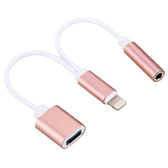 10cm 8 Pin Female & 3.5mm Audio Female to 8 Pin Male Charger&#160;Adapter Cable, Support All IOS Systems