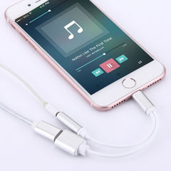 10cm 8 Pin Female & 3.5mm Audio Female to 8 Pin Male Charger&#160;Adapter Cable, Support All IOS Systems