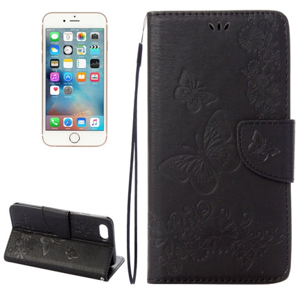 For  iPhone 8 & 7   Pressed Flowers Butterfly Pattern Horizontal Flip Leather Case with Holder & Card Slots & Wallet