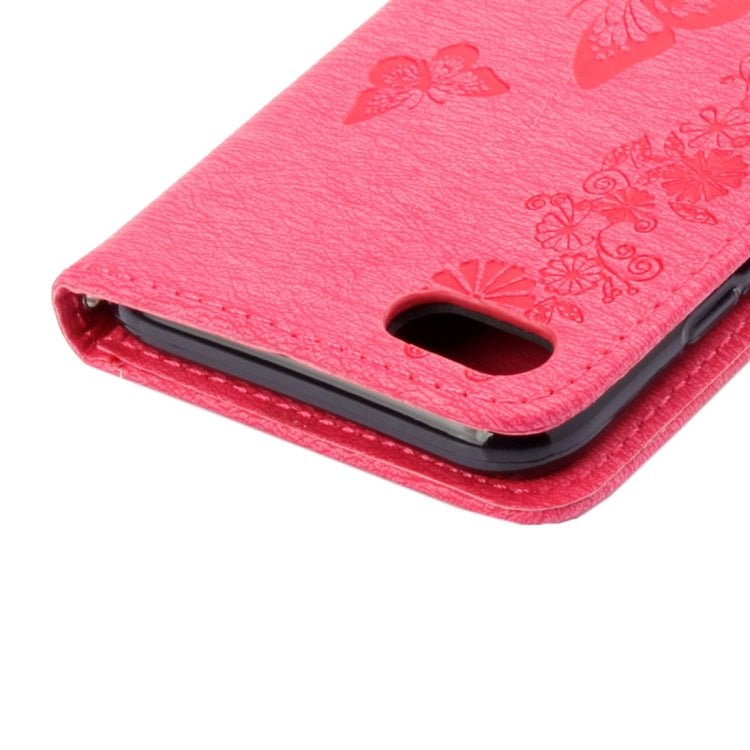 For  iPhone 8 & 7   Pressed Flowers Butterfly Pattern Horizontal Flip Leather Case with Holder & Card Slots & Wallet