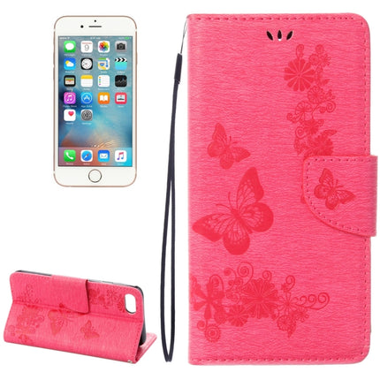 For  iPhone 8 & 7   Pressed Flowers Butterfly Pattern Horizontal Flip Leather Case with Holder & Card Slots & Wallet