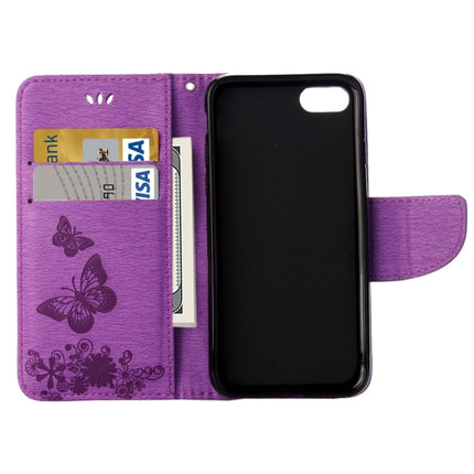 For  iPhone 8 & 7   Pressed Flowers Butterfly Pattern Horizontal Flip Leather Case with Holder & Card Slots & Wallet