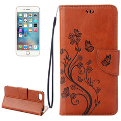 Für iPhone 8 &amp; 7 Pressed Flowers Horizontal Flip Ledertasche mit Halter &amp; Kartenfächern &amp; Geldbörse