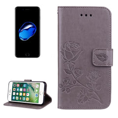 Fro  iPhone 8 & 7  Roses Pressed Flowers Pattern Flip Leather Case with Holder & Card Slots & Wallet, Fro 8 & 7