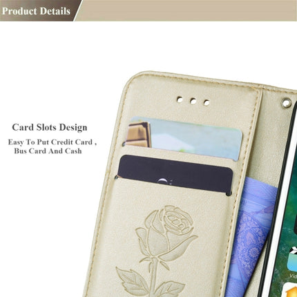 Für iPhone 8 &amp; 7, Klapphülle aus Leder mit Rosen-Muster und gepressten Blumen, mit Halterung, Kartenfächern und Geldbörse, für 8 &amp; 7