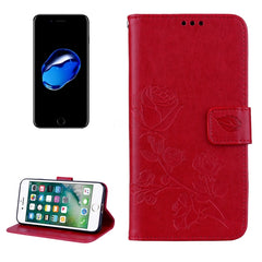 Fro  iPhone 8 & 7  Roses Pressed Flowers Pattern Flip Leather Case with Holder & Card Slots & Wallet, Fro 8 & 7