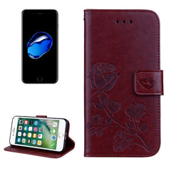 Fro  iPhone 8 & 7  Roses Pressed Flowers Pattern Flip Leather Case with Holder & Card Slots & Wallet, Fro 8 & 7