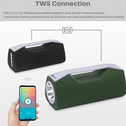 Altavoz estéreo inalámbrico Bluetooth con iluminación portátil NewRixing NR-2028 compatible con función TWS