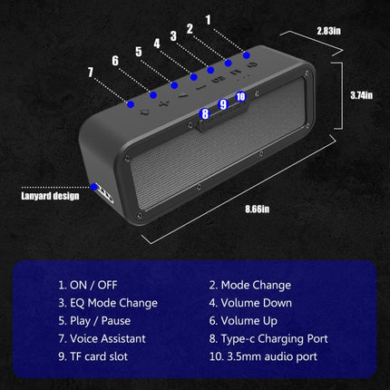 XDOBO Wake 1983 IPX7 Waterproof Portable Outdoor Wireless Bluetooth Speaker