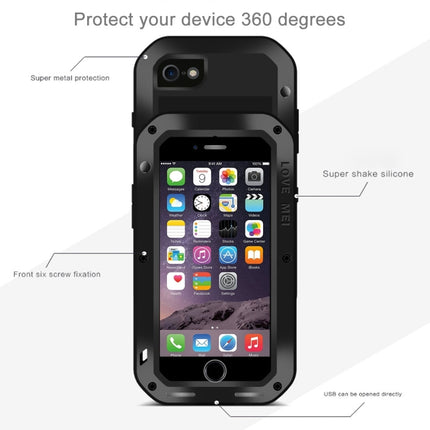 LOVE MEI für iPhone 7 Professionelle und leistungsstarke staubdichte, stoßfeste und rutschfeste Metallschutzhülle
