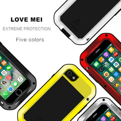 LOVE MEI para iPhone 7 Estuche protector de metal antideslizante, profesional, potente y a prueba de polvo y golpes