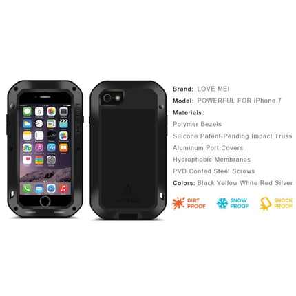 LOVE MEI für iPhone 7 Professionelle und leistungsstarke staubdichte, stoßfeste und rutschfeste Metallschutzhülle