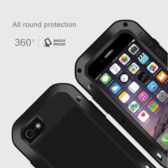 LOVE MEI para iPhone 7 Estuche protector de metal antideslizante, profesional, potente y a prueba de polvo y golpes