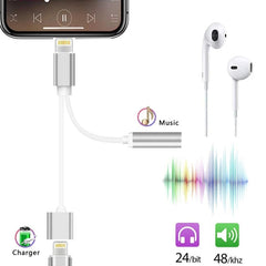 10cm 8 Pin Female & 3.5mm Audio Female to 8 Pin Male Charger Adapter Cable, Support All iOS System