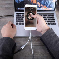 10cm 8 Pin Female & 3.5mm Audio Female to 8 Pin Male Charger Adapter Cable, Support All iOS System