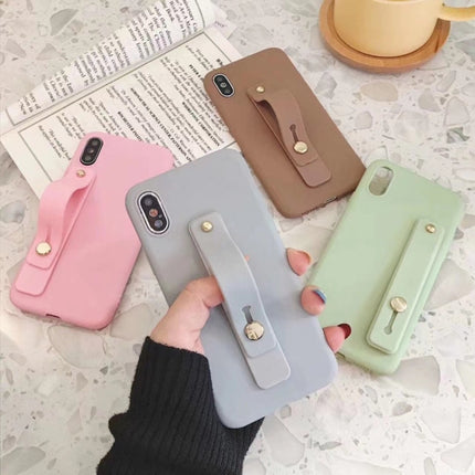 TPU Leather Finger Strap Phone Holder Desktop Grip Stand
