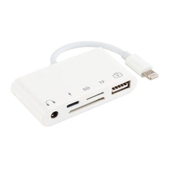 5 in 1  8 Pin to USB HUB And USB-C / Type-C And 3.5mm Earphone And SD And TF Card Reader