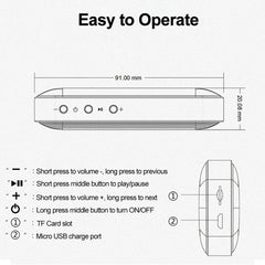 BT209 Outdoor Portable Ultra-thin Mini Wireless Bluetooth Speaker, Support TF Card & Hands-free Calling, Silver, Black