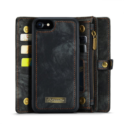 CaseMe for  iPhone 8 & 7  Multifunctional Leather Billfold with Detachable Magnetic PC Back Protective Case & Holder & 10 Card Slots & 3 Cash Slots & 1 Zipper Wallet & 2 Photo Frames & 3 Magnetic Clasps, For iPhone 8 & 7, For 8 & 7