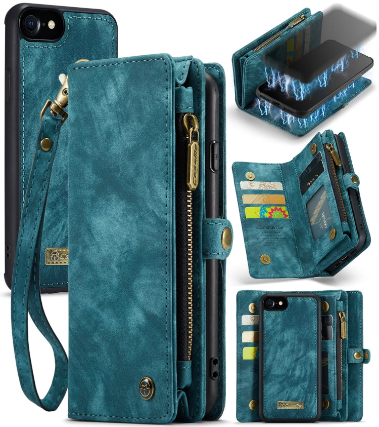 CaseMe for  iPhone 8 & 7  Multifunctional Leather Billfold with Detachable Magnetic PC Back Protective Case & Holder & 10 Card Slots & 3 Cash Slots & 1 Zipper Wallet & 2 Photo Frames & 3 Magnetic Clasps