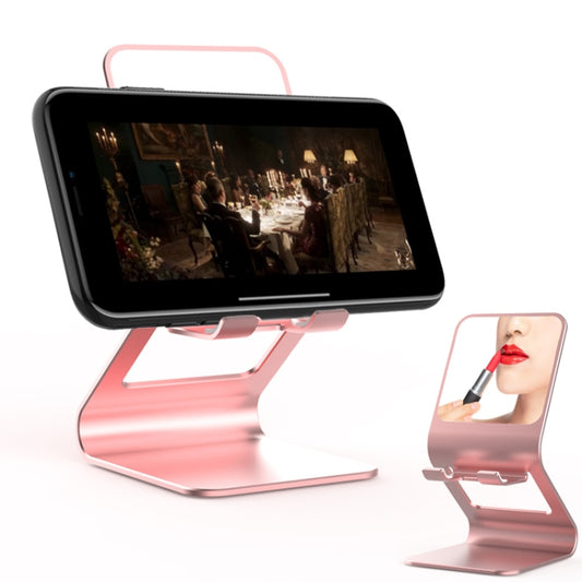 Universal Mobile Phone / Tablet PC Multifunctional Metal Desktop Stand with Makeup Mirror