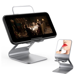 Universal Mobile Phone / Tablet PC Multifunctional Metal Desktop Stand with Makeup Mirror