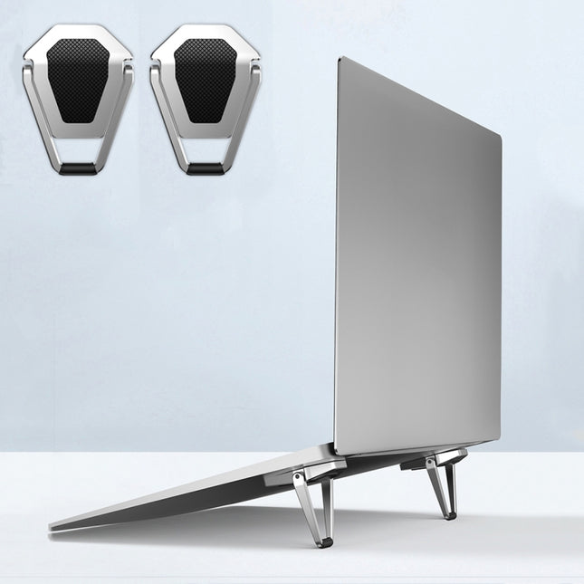 2 piezas R-JUST BJ01 Soporte plegable universal con forma de escudo adhesivo para computadora portátil, 2 piezas BJ01