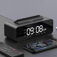 Oneder V06 Smart Sound Box, kabelloser Bluetooth-Lautsprecher, Wecker mit LED-Bildschirm, unterstützt Freisprechfunktion, FM, TF-Karte, AUX und USB-Laufwerk