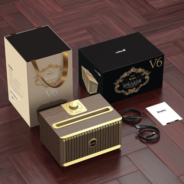 Tragbarer kabelloser Bluetooth-Lautsprecher Oneder V6, unterstützt Freisprecheinrichtung, FM, TF-Karte, AUX und USB-Laufwerk
