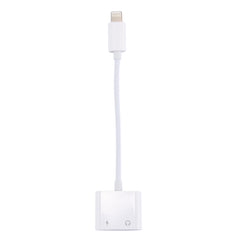 2 in 1 8 Pin Male to 8 Pin Charging + 8 Pin Audio Female Earphone Adapter with Call Function, Support IOS 10.3.1 or Above