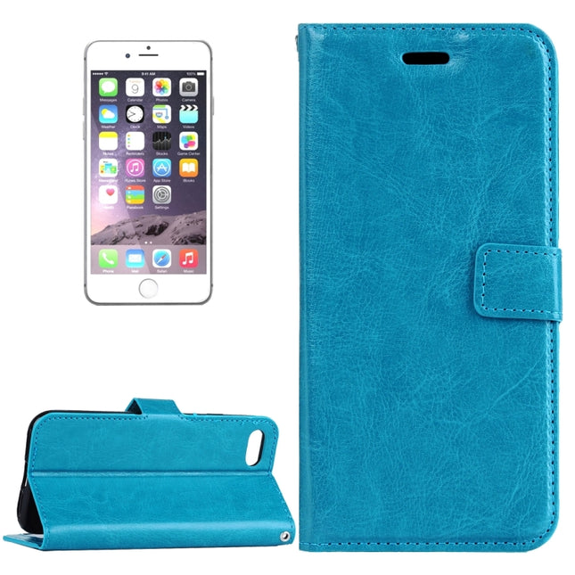 Para iPhone 8 Plus y 7 Plus, funda de cuero con tapa horizontal con textura Crazy Horse, hebilla magnética, soporte, ranuras para tarjetas, billetera y marco de fotos, para 8P y 7P