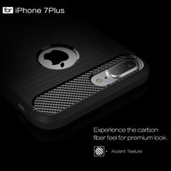 For iPhone 7 Plus Brushed Texture Fiber TPU Rugged Armor Protective Case, For iPhone 7 Plus, For 8P & 7P, For 7 Plus