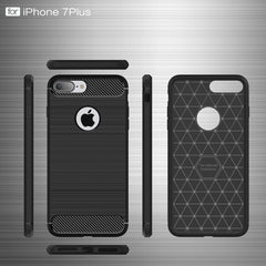 For iPhone 7 Plus Brushed Texture Fiber TPU Rugged Armor Protective Case, For 7 Plus, For iPhone 7 Plus, For 8P & 7P