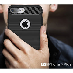 For iPhone 7 Plus Brushed Texture Fiber TPU Rugged Armor Protective Case, For 7 Plus, For iPhone 7 Plus, For 8P & 7P