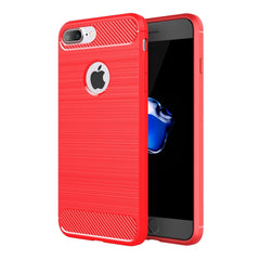 For iPhone 7 Plus Brushed Texture Fiber TPU Rugged Armor Protective Case, For 7 Plus, For iPhone 7 Plus, For 8P & 7P