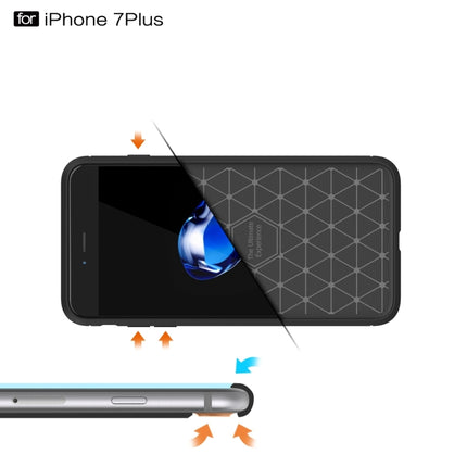 Für iPhone 7 Plus gebürstete Texturfaser TPU Robuste Panzerschutzhülle, für iPhone 7 Plus, für 8P &amp; 7P, für 7 Plus