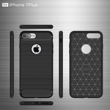 Für iPhone 7 Plus gebürstete Texturfaser TPU Robuste Panzerschutzhülle, für iPhone 7 Plus, für 8P &amp; 7P, für 7 Plus