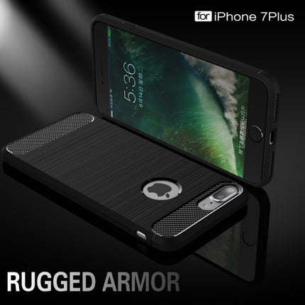 Für iPhone 7 Plus gebürstete Texturfaser TPU Robuste Panzerschutzhülle, für iPhone 7 Plus, für 8P &amp; 7P, für 7 Plus