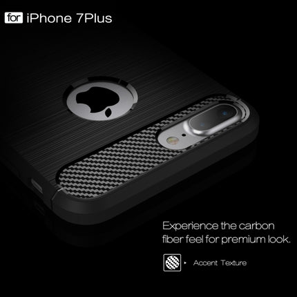 Für iPhone 7 Plus gebürstete Texturfaser TPU Robuste Panzerschutzhülle, für iPhone 7 Plus, für 8P &amp; 7P, für 7 Plus