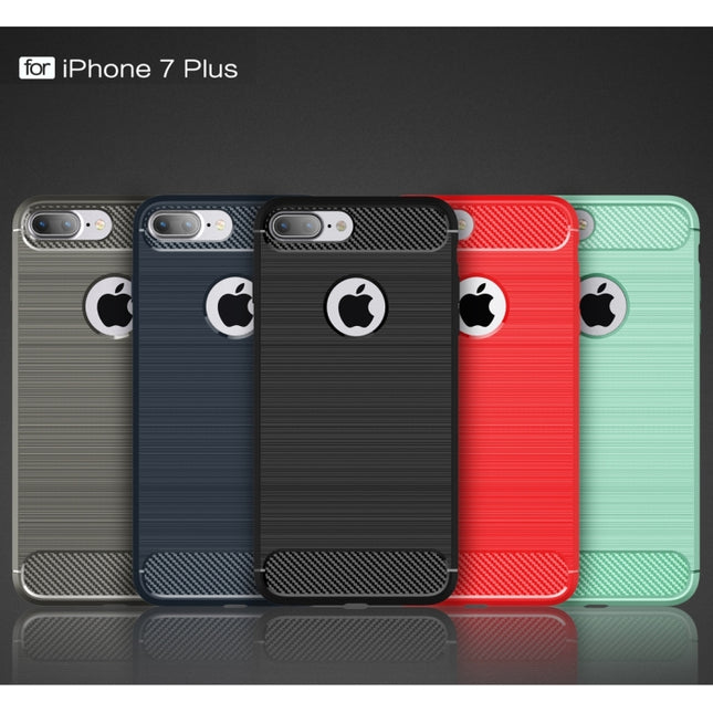 Für iPhone 7 Plus gebürstete Texturfaser TPU Robuste Panzerschutzhülle, für iPhone 7 Plus, für 8P &amp; 7P, für 7 Plus