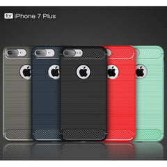 For iPhone 7 Plus Brushed Texture Fiber TPU Rugged Armor Protective Case, For 7 Plus, For iPhone 7 Plus, For 8P & 7P