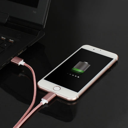 2-in-1 5 V 2 A Micro USB &amp; 8 Pin auf USB 2.0 Weave Style Magnetisches Datenkabel, Kabellänge: 1,2 m